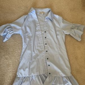 Baby blue shirt dress
